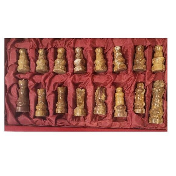 Marble Chess Pieces with Storage Coral and Red Handmade Premium Quality Gift New - Picture 4 of 7